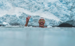 Bárbara Hernández en su preparación para el Desafío de los Siete Mares.